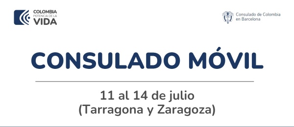 Jornada de Consulado Móvil en Tarragona y Zaragoza del 11 al 14 de julio