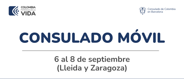 Del 6 al 8 de septiembre se realizará la jornada de Consulado Móvil en Lleida y Zaragoza
