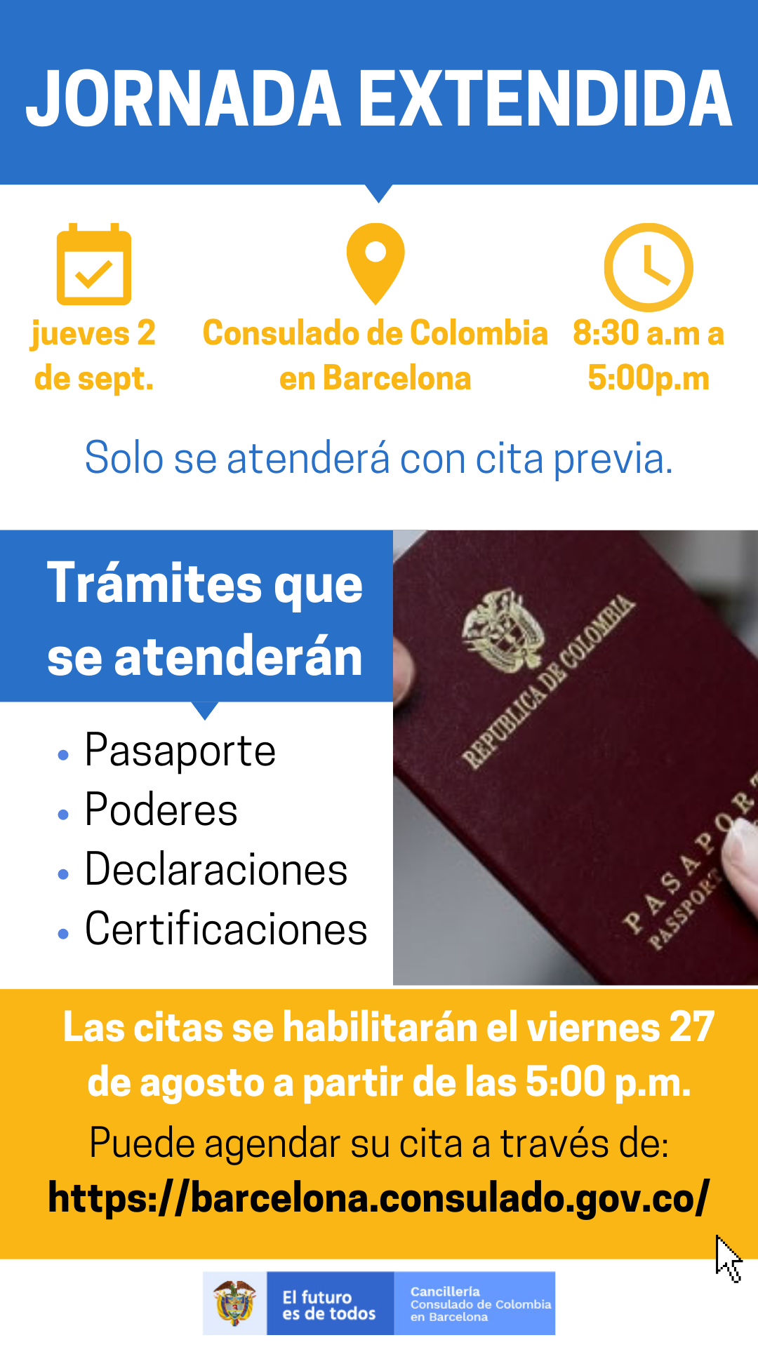 El Consulado De Colombia En Barcelona Realizará Una Jornada Extendida Y Otra De Sábado Consular 8652