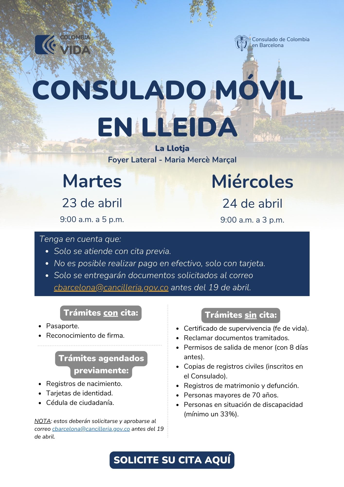 Consulado Móvil en Lleida abril 2024