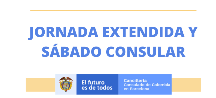 Consulado de Colombia en Barcelona realizará la Jornada Extendida y Sábado Consular en octubre