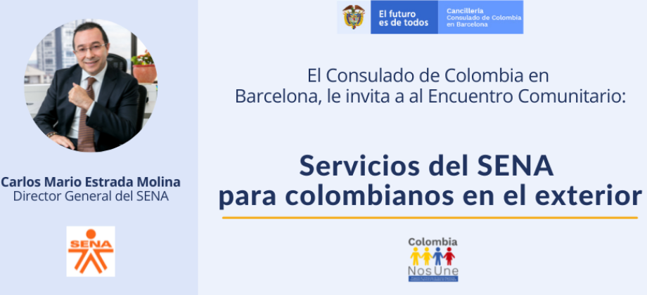 Consulado en Barcelona invita al encuentro comunitario: Servicios del SENA para colombianos en el exterior
