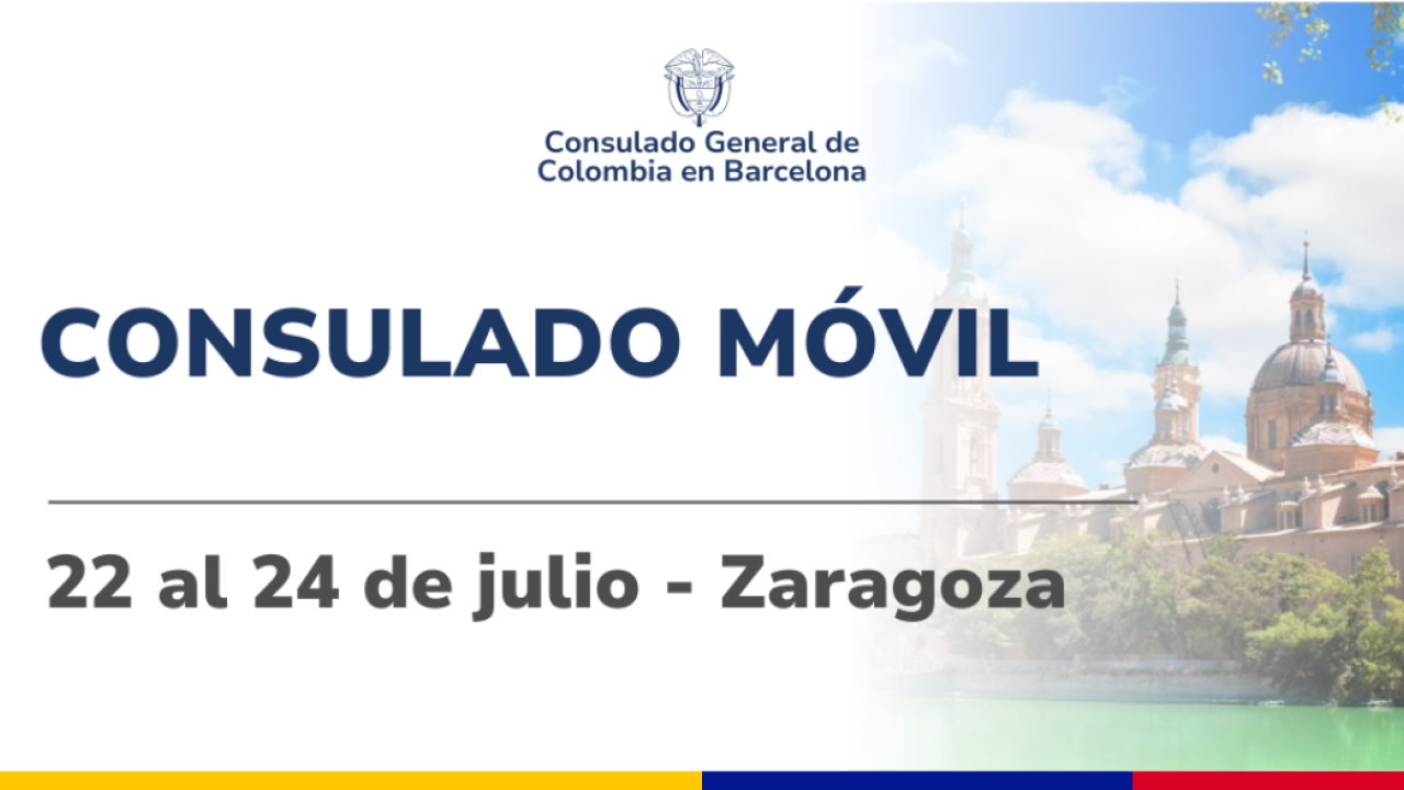 Consulado Móvil se realizará del 22 al 24 de julio de 2026 en Zaragoza