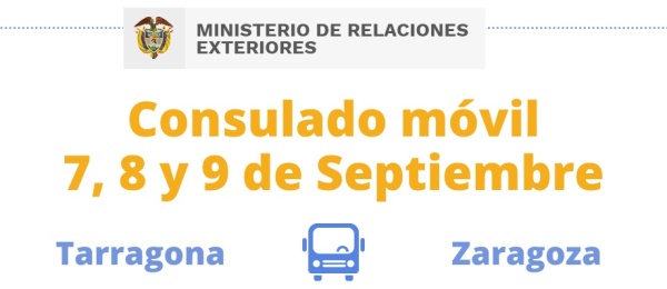 Jornada de Consulado Móvil en Tarragona y Zaragoza del 7 al 9 de septiembre de 2022