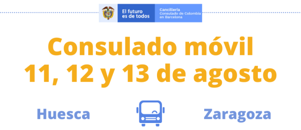  En agosto de 2021 se realizará la jornada de Consulado Móvil en Huesca y Zaragoza
