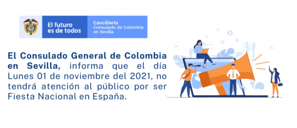 Consulado de Colombia en Barcelona no tendrá atención al público el 1 de noviembre 